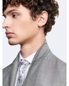 Veste de costume 100% laine gris chiné clair