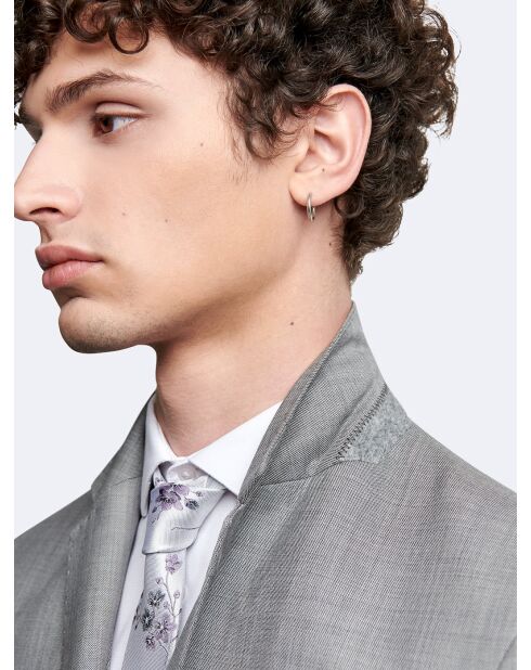 Veste de costume 100% laine gris chiné clair