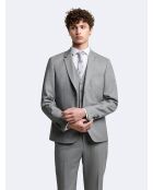 Veste de costume 100% laine gris chiné clair
