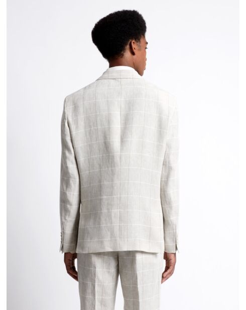 Veste de costume en 100% lin grège
