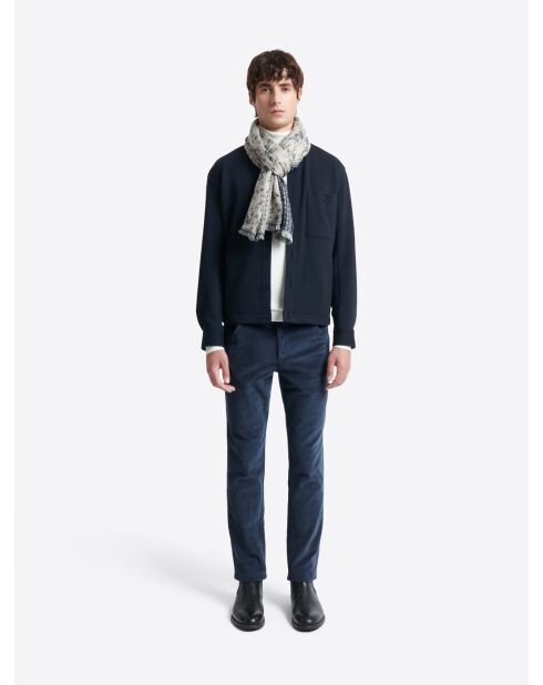 Chino en velours côtelé bleu dur