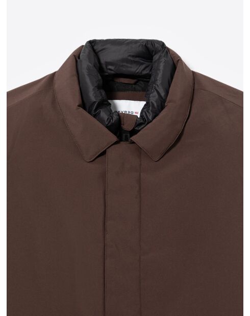 Parka col chemise 2 en 1 marron glacé