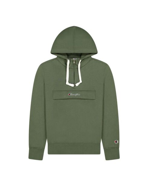 Dunkelgrüner Hoodie mit Reißverschluss