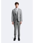 Pantalon de costume bistretch 100% Laine gris chiné clair