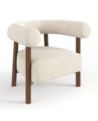 Fauteuil Bali velours chenillé crème - 81.5x68x68 cm