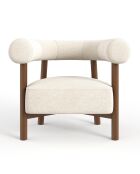 Fauteuil Bali velours chenillé crème - 81.5x68x68 cm