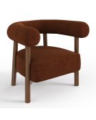 Fauteuil Bali velours chenillé noisette - 81.5x68x68 cm