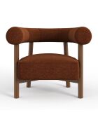 Fauteuil Bali velours chenillé noisette - 81.5x68x68 cm