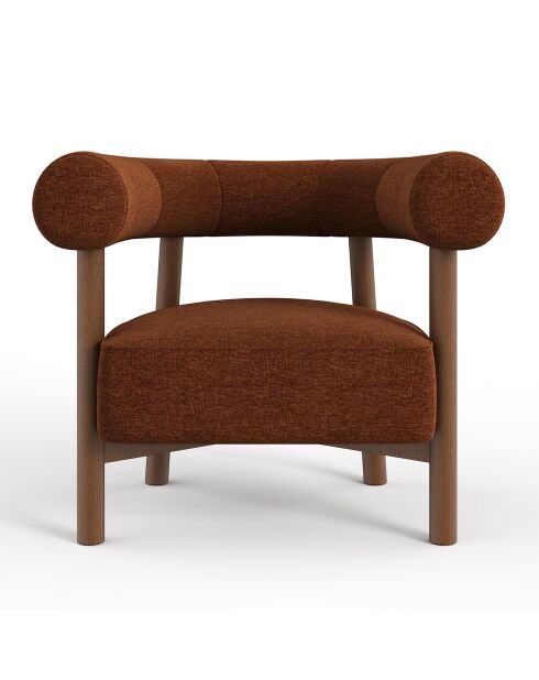 Fauteuil Bali velours chenillé noisette - 81.5x68x68 cm