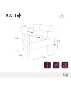 Fauteuil Bali velours chenillé noisette - 81.5x68x68 cm