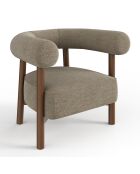 Fauteuil Bali velours chenillé taupe - 81.5x68x68 cm