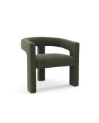 Fauteuil de salle à manger Mila Velours kaki - 64x59x75 cm