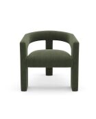 Fauteuil de salle à manger Mila Velours kaki - 64x59x75 cm