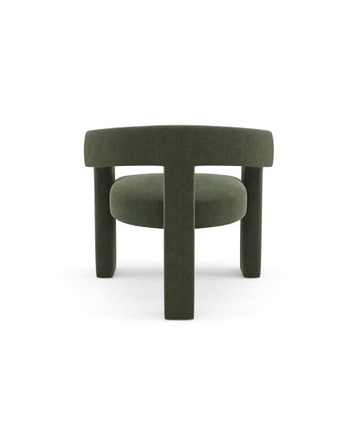 Fauteuil de salle à manger Mila Velours kaki - 64x59x75 cm