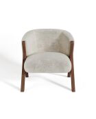 Fauteuil Plush velours texturé beige - 66.5x74x69 cm
