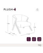 Fauteuil Plush velours texturé beige - 66.5x74x69 cm