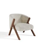 Fauteuil Plush velours texturé beige - 66.5x74x69 cm