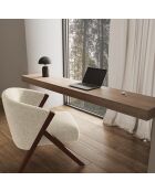 Fauteuil Plush velours texturé beige - 66.5x74x69 cm