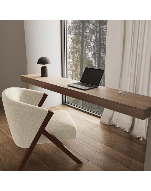 Fauteuil Plush velours texturé beige - 66.5x74x69 cm