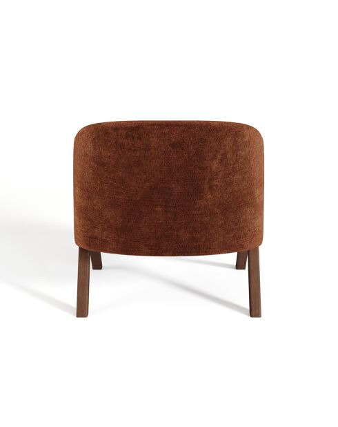 Fauteuil Plush velours texturé terracotta - 66.5x74x69 cm