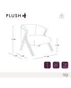 Fauteuil Plush velours texturé terracotta - 66.5x74x69 cm