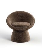 Fauteuil pivotant Retro velours chenillé brun expresso - 74.5x65x74.5 cm