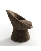 Fauteuil pivotant Retro velours chenillé brun expresso - 74.5x65x74.5 cm