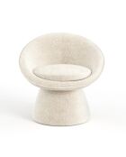 Fauteuil pivotant Retro velours chenillé crème - 74.5x65x74.5 cm