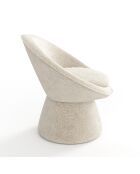 Fauteuil pivotant Retro velours chenillé crème - 74.5x65x74.5 cm