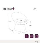 Fauteuil pivotant Retro velours chenillé crème - 74.5x65x74.5 cm