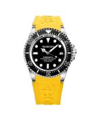 Montre Automatique Homme en Silicone jaune/noir