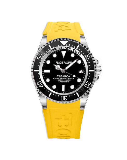 Montre Automatique Homme en Silicone jaune/noir
