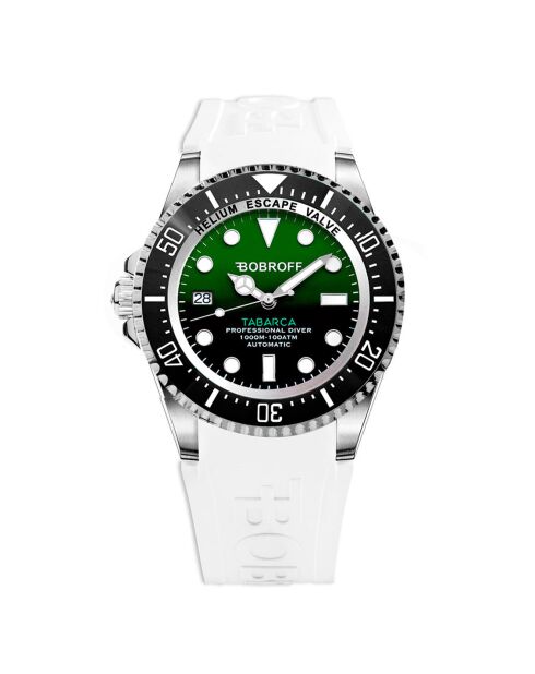 Montre Automatique Homme en Silicone blanc/vert