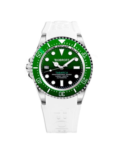 Montre Automatique Homme Tabarca en Caoutchouc blanc/vert