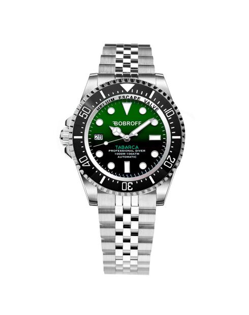 Montre Automatique Homme Tabarca en Acier argenté/vert