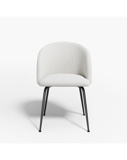 2 Chaises Barbara Bouclette blanches - 80x58x56 cm