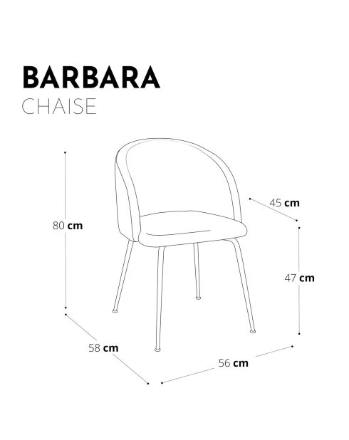 2 Chaises Barbara Bouclette blanches - 80x58x56 cm