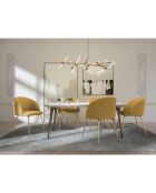 2 Chaises Barbara Tissu  Pieds brossé moutarde - 80x58x56 cm