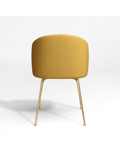 2 Chaises Barbara Tissu  Pieds brossé moutarde - 80x58x56 cm
