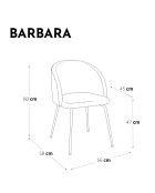 2 Chaises Barbara Tissu  Pieds brossé moutarde - 80x58x56 cm