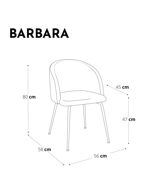 2 Chaises Barbara Tissu  Pieds brossé moutarde - 80x58x56 cm