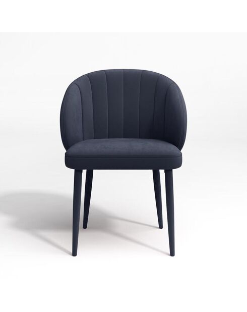 2 Chaises Love Velours Pieds Velours assortis bleu saphir - 78x50x61 cm
