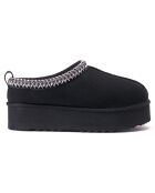 Zwarte pantoffels met nubuck voering van Ria