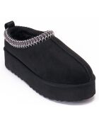 Zwarte pantoffels met nubuck voering van Ria