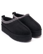 Zwarte pantoffels met nubuck voering van Ria