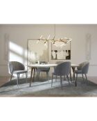 2 Chaises Love Velours Pieds Velours assortis gris clair - 78x50x61 cm