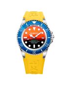 Montre Automatique Homme en Silicone jaune/orange