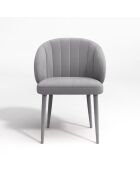 2 Chaises Love Velours Pieds Velours assortis gris clair - 78x50x61 cm