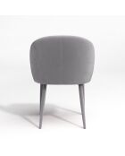 2 Chaises Love Velours Pieds Velours assortis gris clair - 78x50x61 cm