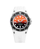 Montre Automatique Homme Tabarca en Caoutchouc blanc/orange